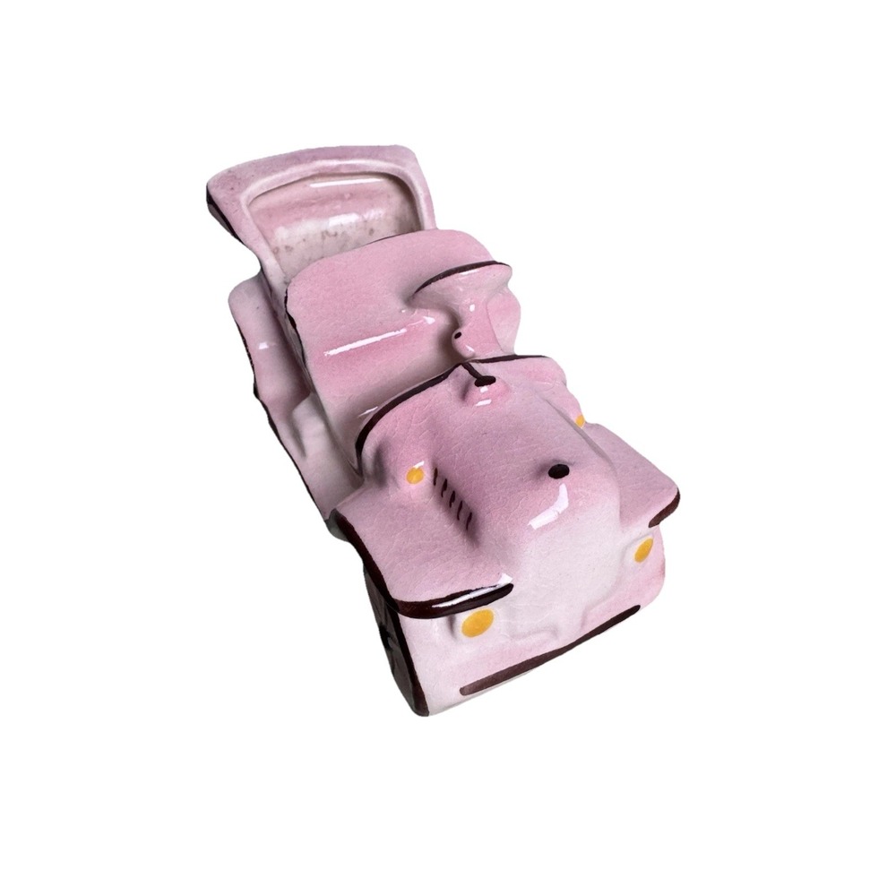 Vintage Pink‎ Ceramic Car Planter Roadster Convertible Pottery Figure Retro 1950
